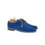 Pantofi barbati casual, eleganti din piele naturala (Intoarsa) Bleumarin P34MBL